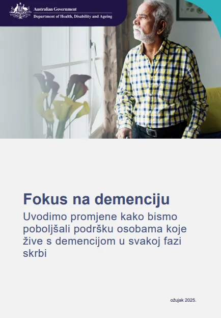 Croatian cover page for the Focus on dementia booklet