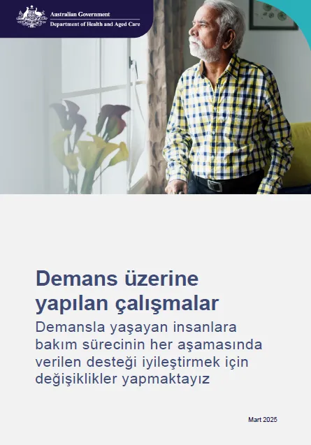 Turkish cover page for the Focus on Dementia booklet