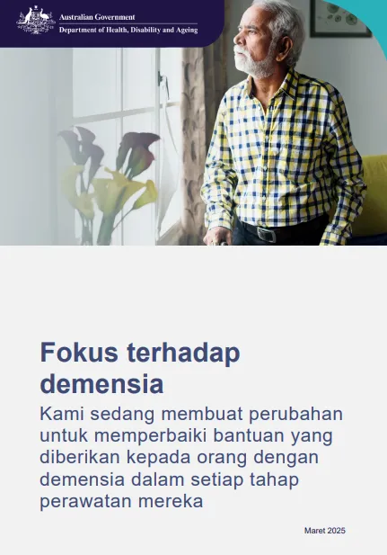 Indonesian cover page for the Focus on dementia booklet