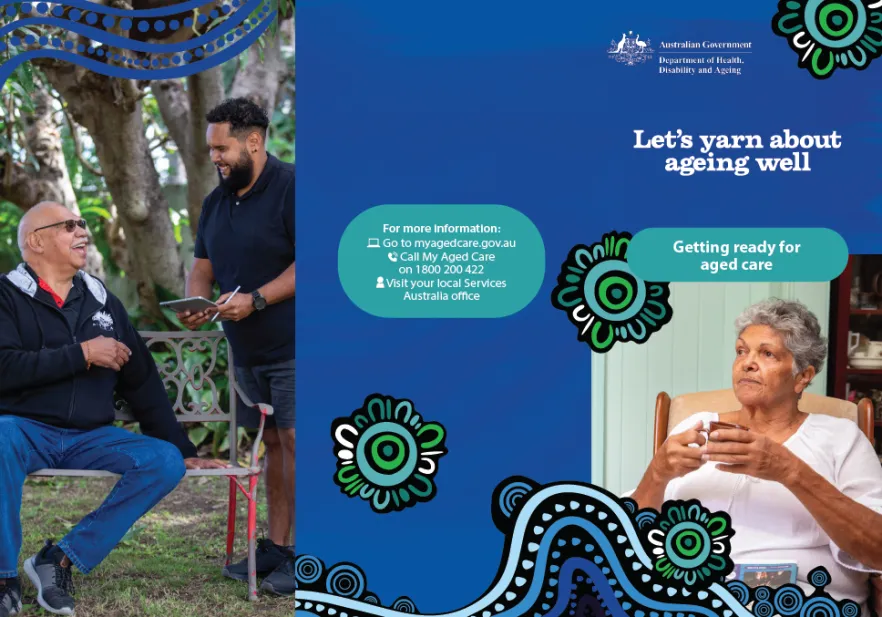 Cover page for the getting ready for aged care brochure