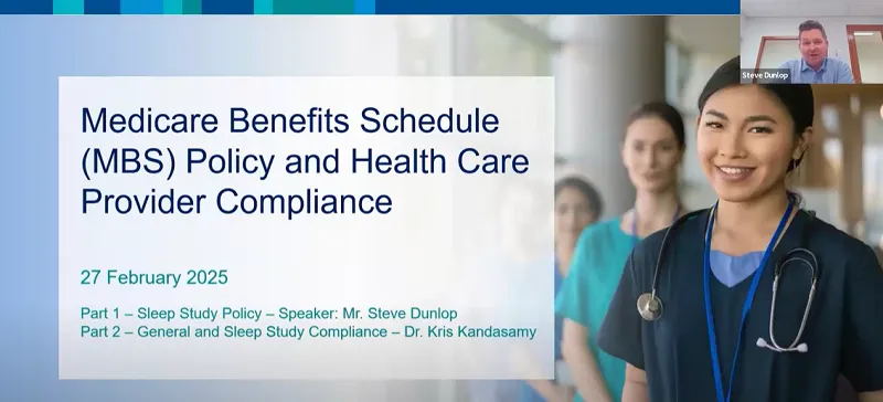 Medicare Compliance and Policy Webinar for the Australasian Sleep Association thumbnail image