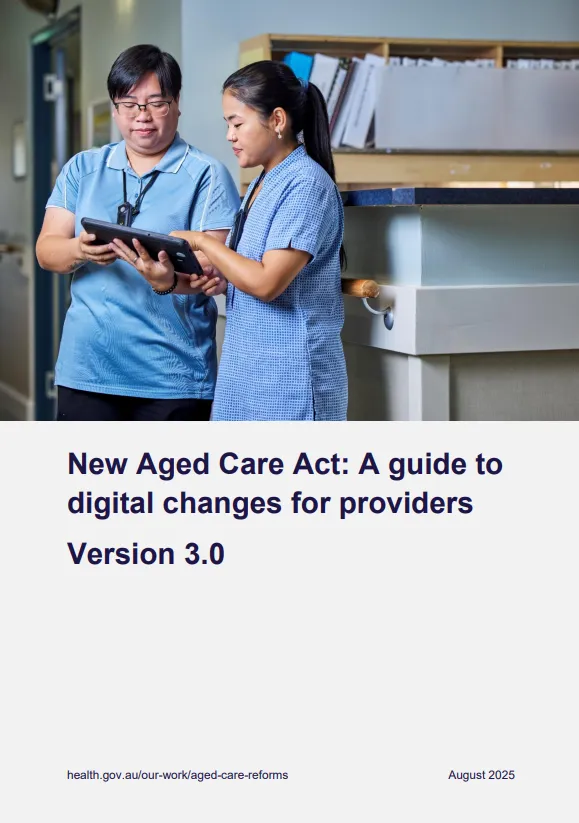 Cover page for the guide to digital changes for providers