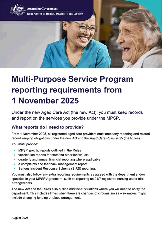 Reporting by MPS providers – Provider fact sheet