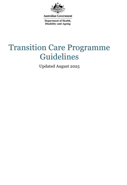 Transition Care Programme guidelines cover page (updated August 2025)