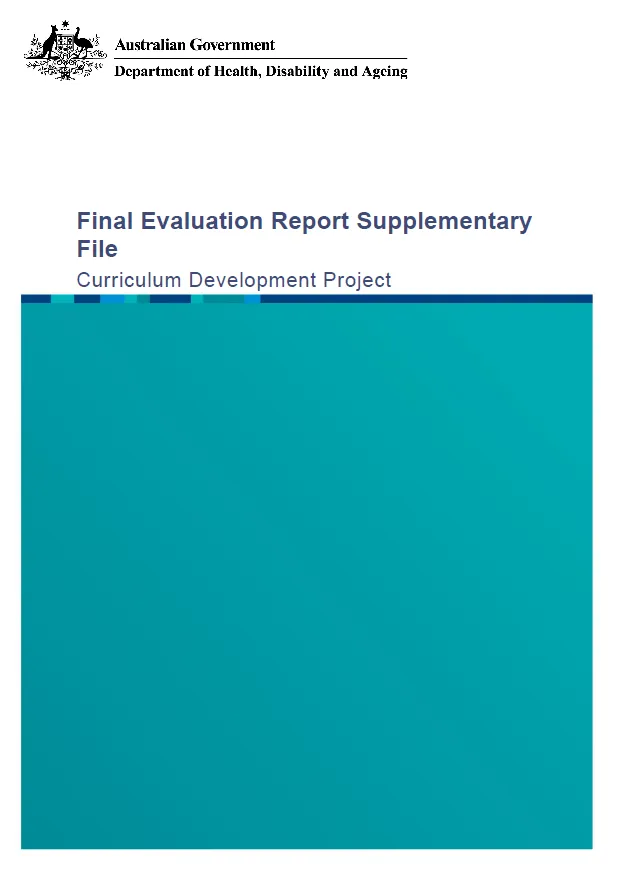 Final Evaluation Report Supplementary File – Curriculum Development Project (Attachment A) cover page
