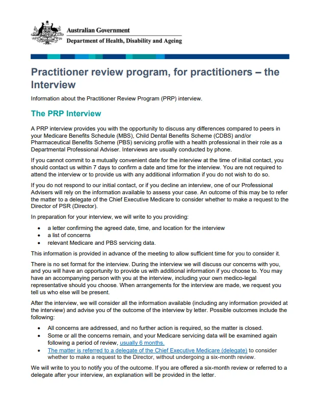 Cover page for the PRP for practitioners – The interview