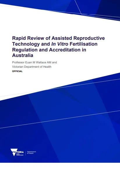 Rapid Review of Assisted Reproductive Technology and In Vitro Fertilisation Regulation and Accreditation in Australia cover page