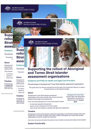 Aboriginal and Torres Strait Islander aged care assessment organisations resources