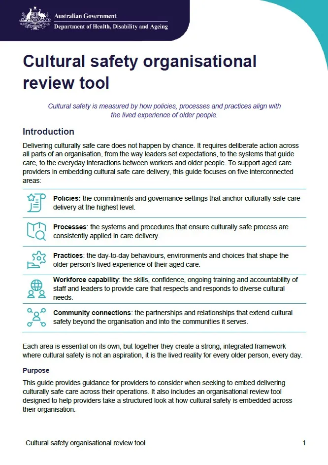 Display image - Front page of review tool for providers