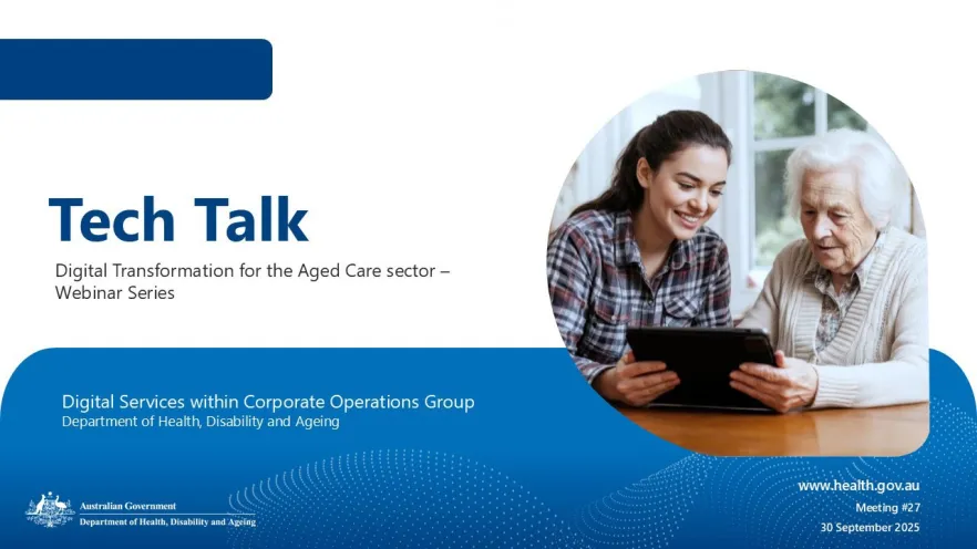Cover image from the Digital Transformation Tech Talk – 30 September 2025 – Presentation slide
