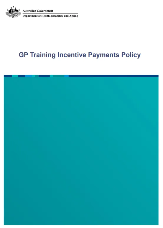 GP Training Incentive Payments Policy cover page
