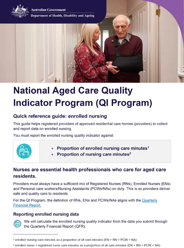 QI Program quick reference guide – Enrolled nursing