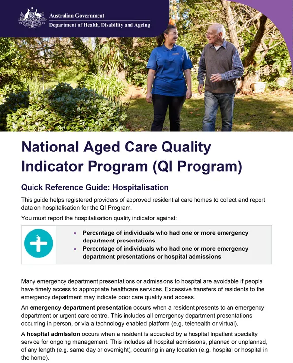QI Program quick reference guide – Hospitalisation