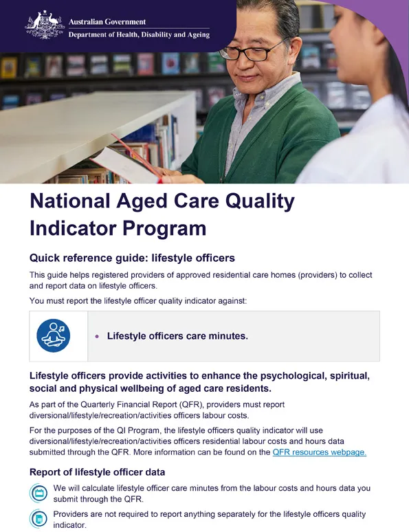QI Program quick reference guide – Lifestyle officer