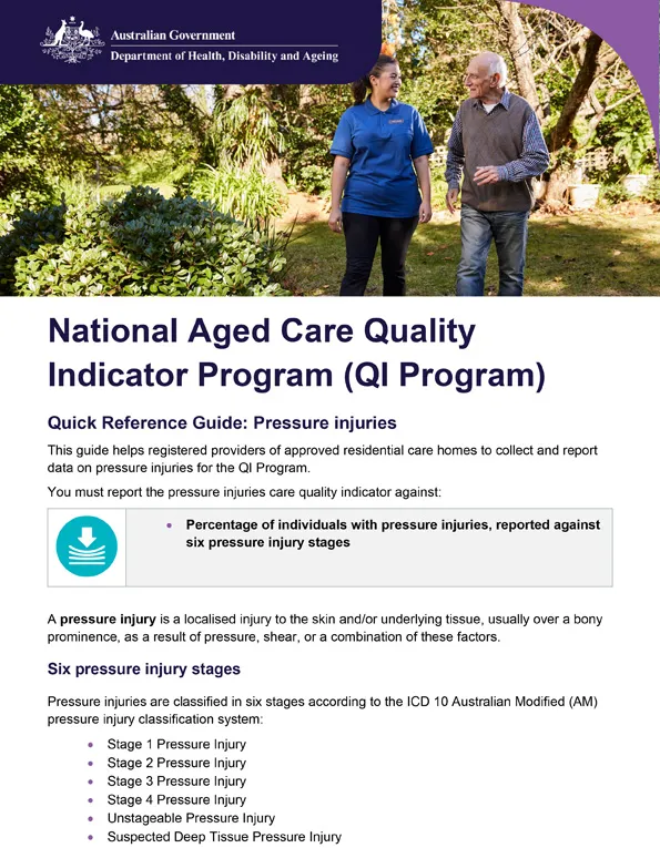 QI Program quick reference guide – Pressure injuries