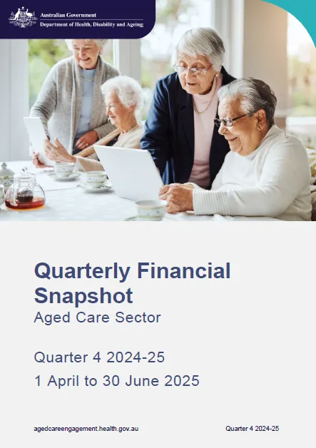Quarterly Financial Snapshot Aged Care Sector (Qtr4) cover page