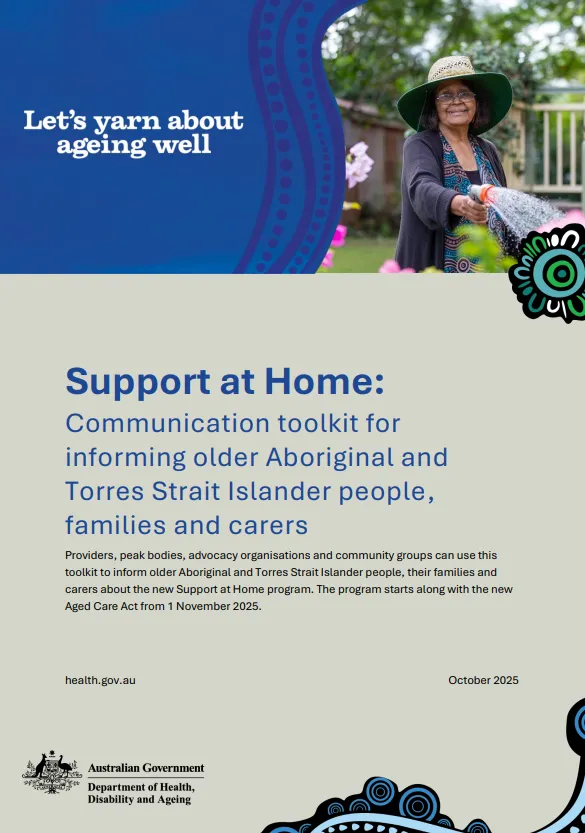 Cover page for the communication toolkit for older Aboriginal and Torres Strait Islander people