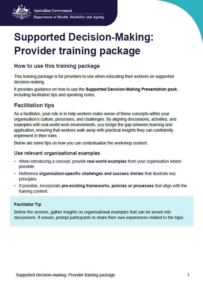 Display image. Contains text on supported decision making