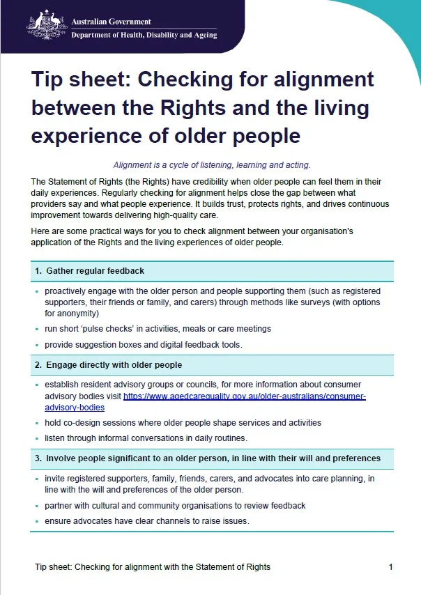 Display image - Tip sheet for checking alignment
