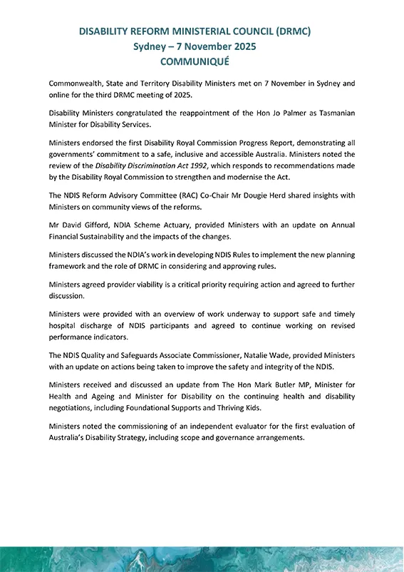 Thumbnail: Communique of Disability Ministers Meeting