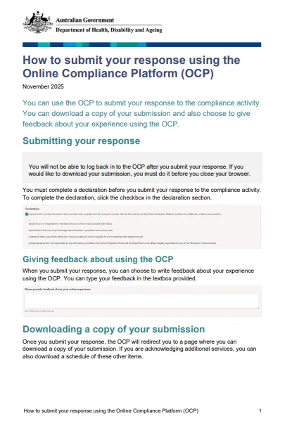 How to submit your response using the OCP cover page