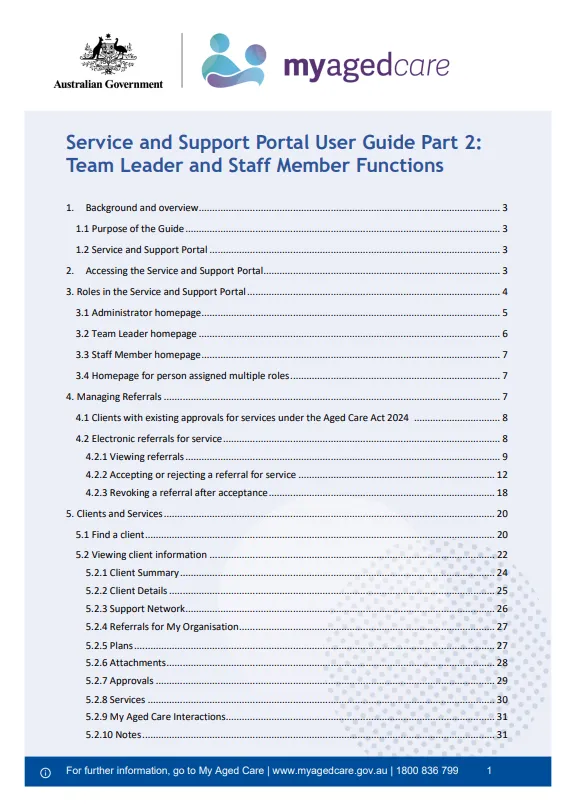 Cover page for the Service and Support Portal user guide – Part 2. Team leader and staff member