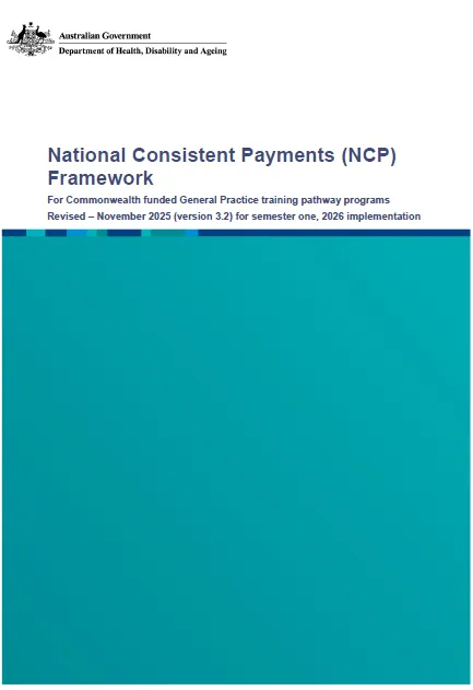 Cover page for the National Consistent Payments (NCP) Framework
