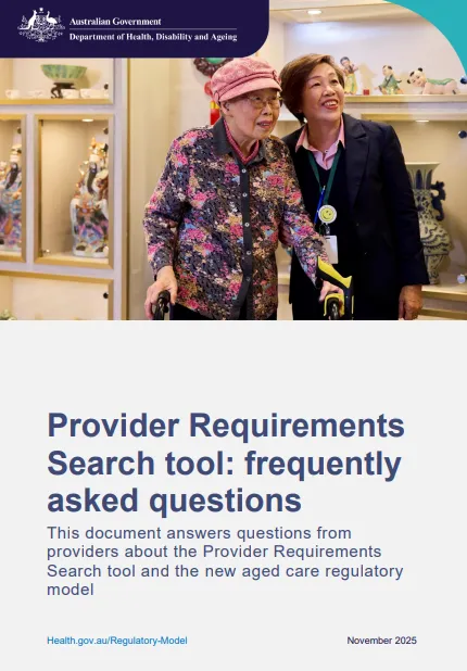 Provider Requirements Search tool cover page
