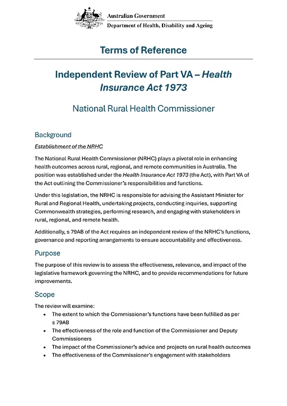 Thumbnail image: Terms of reference