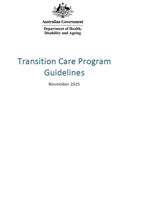 Cover page for the Transition Care Program Guidelines