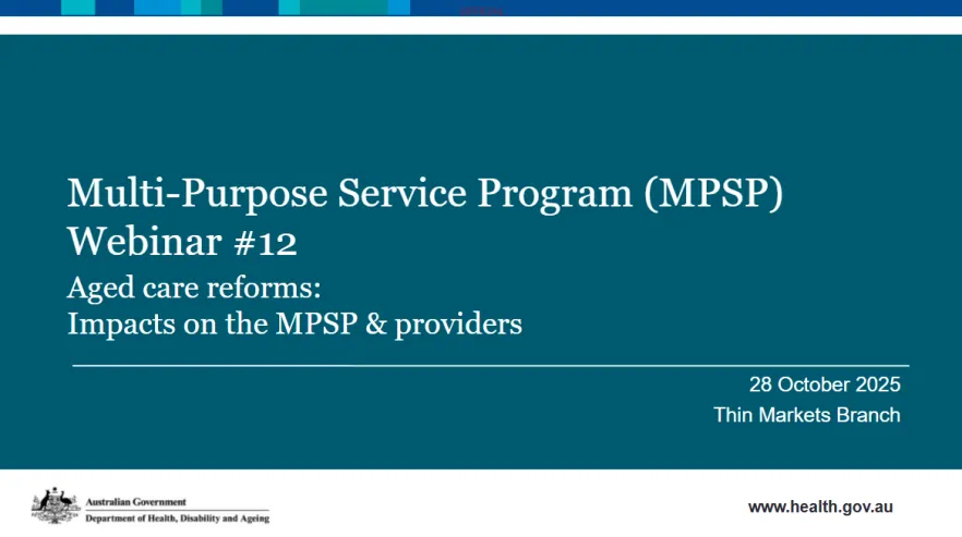 Cover page of the MPSP Reforms Webinar slides #12
