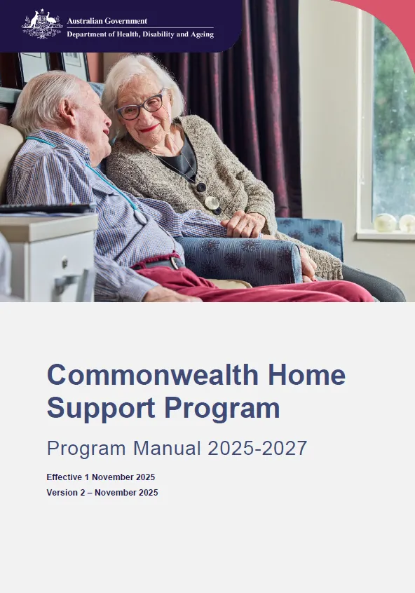 Cover page for the CHSP Program Manual 2025-27 (update 1 December 2025)