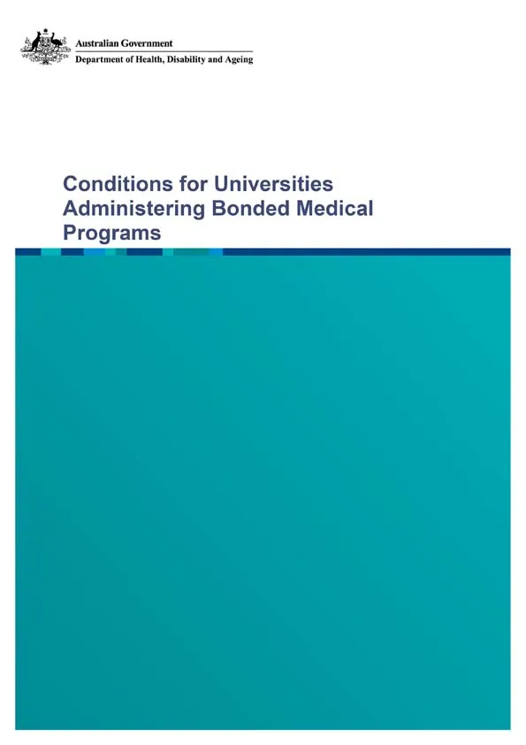 Conditions for universities administering Bonded Medical Programs