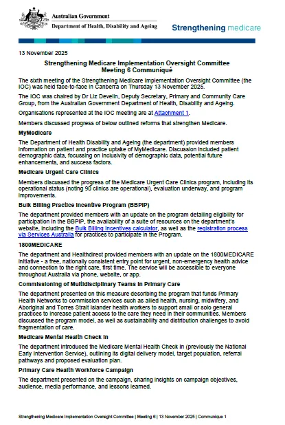 IOC communique – 13 November 2025 communique cover page