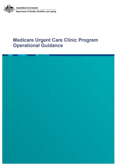 Cover page for the Medicare Urgent Care Clinic Program Operational Guidance (update 1 December 2025)