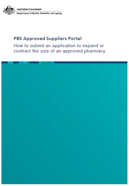 How to submit an application to expand or contract the size of an approved pharmacy cover page
