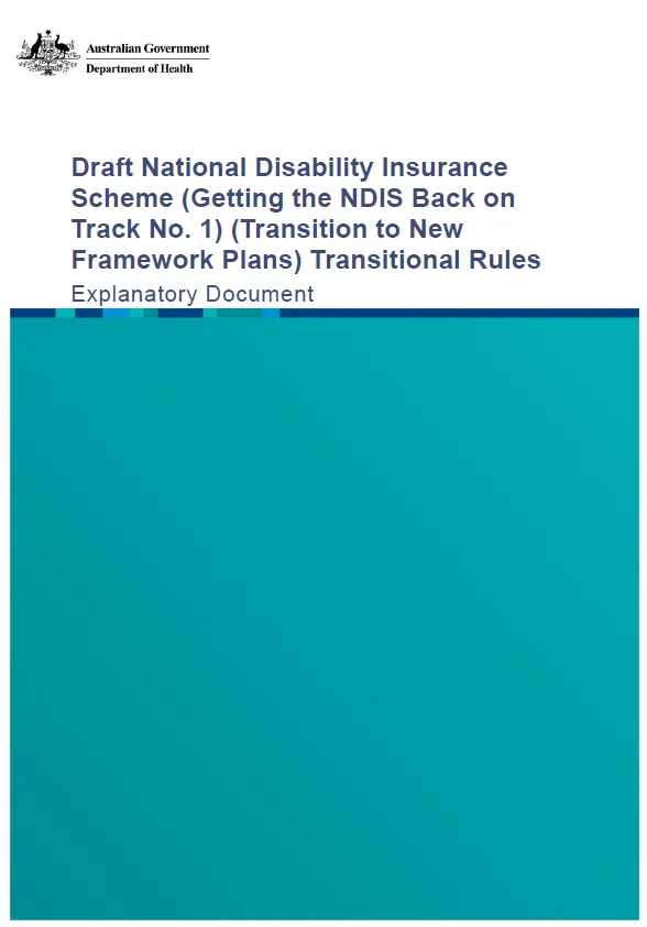 Explanatory document – Transition to new framework plan | Australian ...