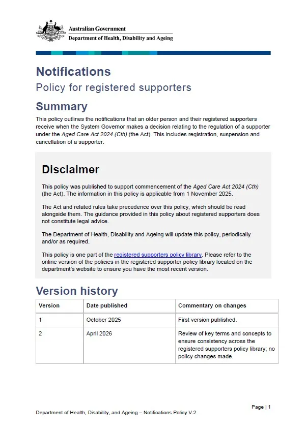 Noification Policy Examples Notifications policy | Australian Government Department of Health ...