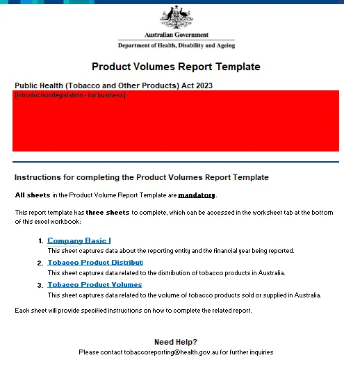 Reporting under the Public Health (Tobacco and Other Products) Act 2023: Tobacco  product volumes report