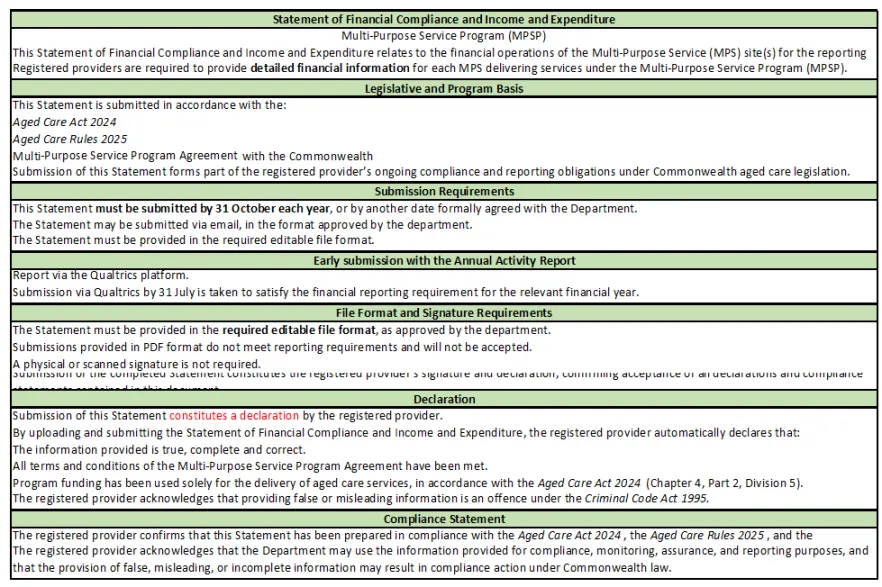 Annual Statement of Financial Compliance and Income and Expenditure ...