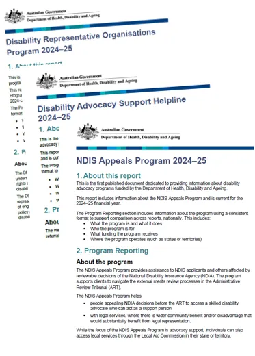 Disability Advocacy Program Reporting | Australian Government ...