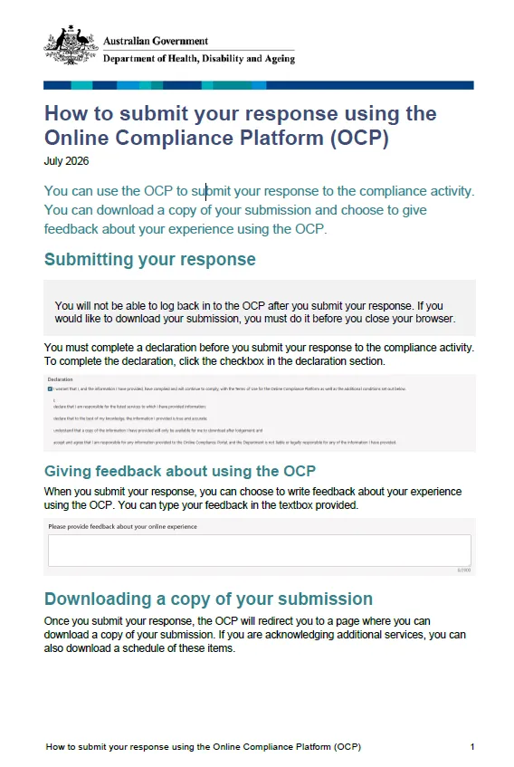 Health Ocp How to submit your response using the Online Compliance Platform (OCP ...