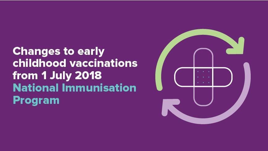 Changes to early childhood vaccinations from 1 July 2018 National Immunisation Program
