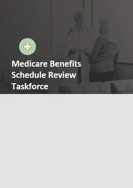 Medicare Benefits Schedule Review Taskforce cover