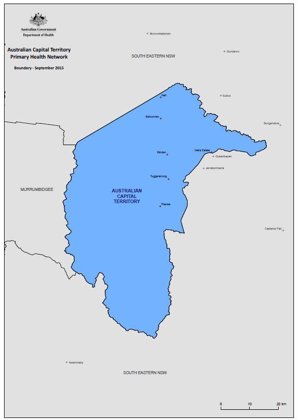 ACT PHN boundary map