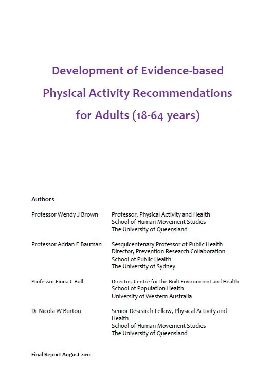 Cover of adults report