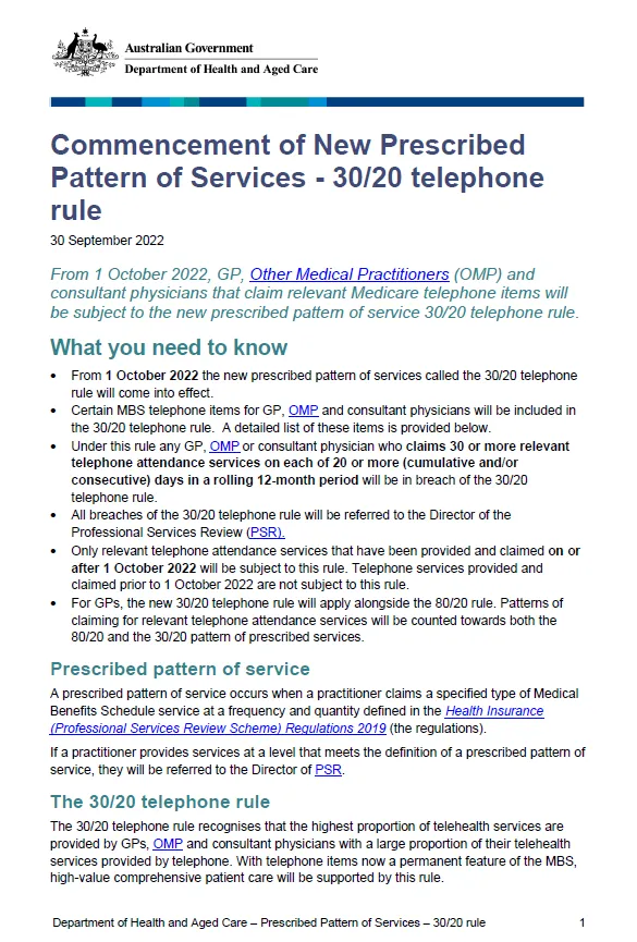 Cover image for new prescribed pattern of services collection