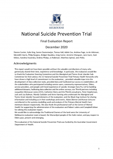 National Suicide Prevention Trial