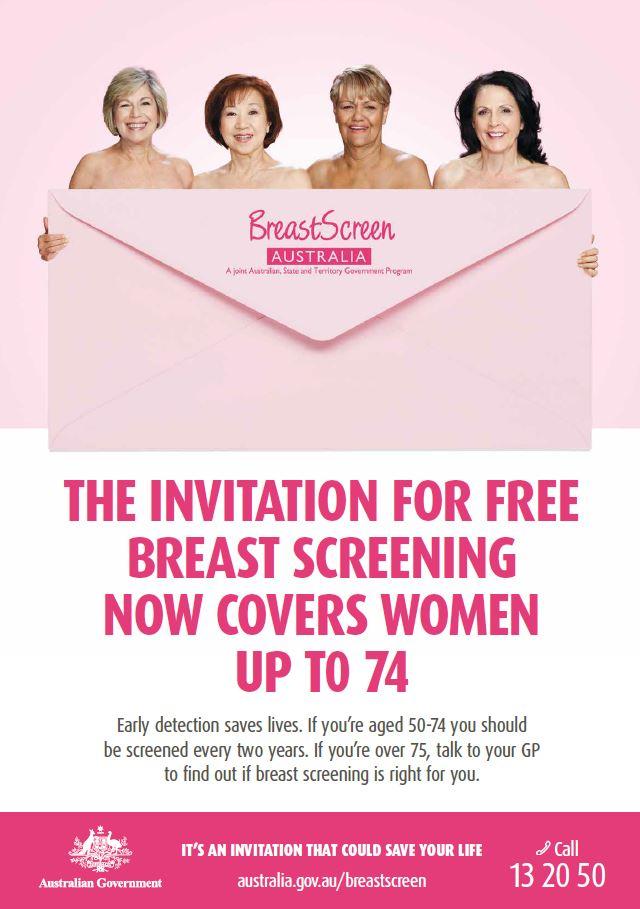 BreastScreen Australia – You’re invited A3 poster