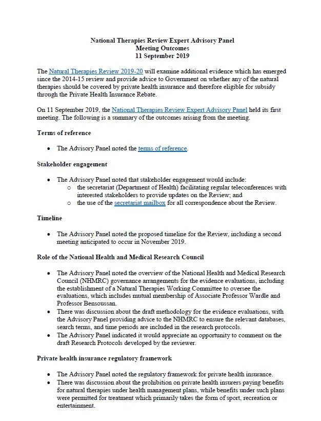 cover image of the NTREAP Meeting Outcomes 11 September 2019